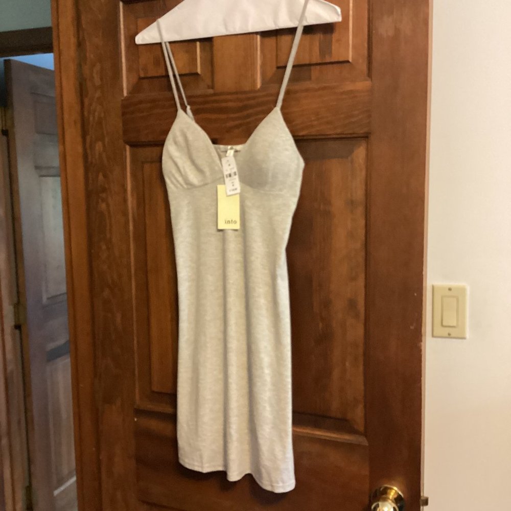 Ladies NWT $120 Into by LF Size M / Medium Grey Sleeveless Fun Flirty Dress